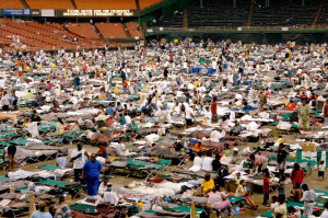 Photo of Katrina survivors in the Houston Astrodome